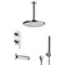 Chrome Tub and Shower System With Rain Ceiling Shower Head and Hand Shower